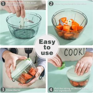Manual Hand Chopper Blender(450ml 3 Blades)