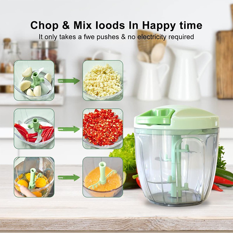 Manual Hand Chopper Blender Big Size (1000ml 6 Blades) - Image 3