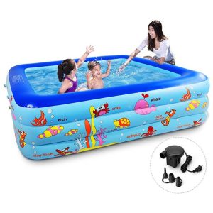 Inflatable Swimming Pool Adults & Kids Baby Pool Bathing Tub Outdoor Indoor - 130Cm