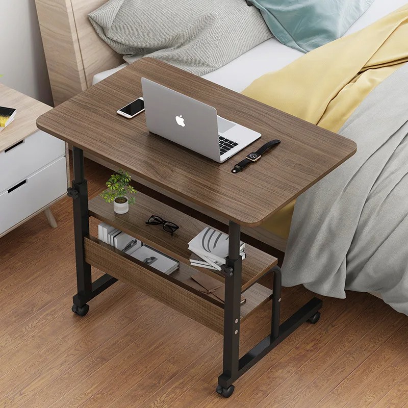 Double Layer Adjustable Laptop Desk With Wheels - Image 2