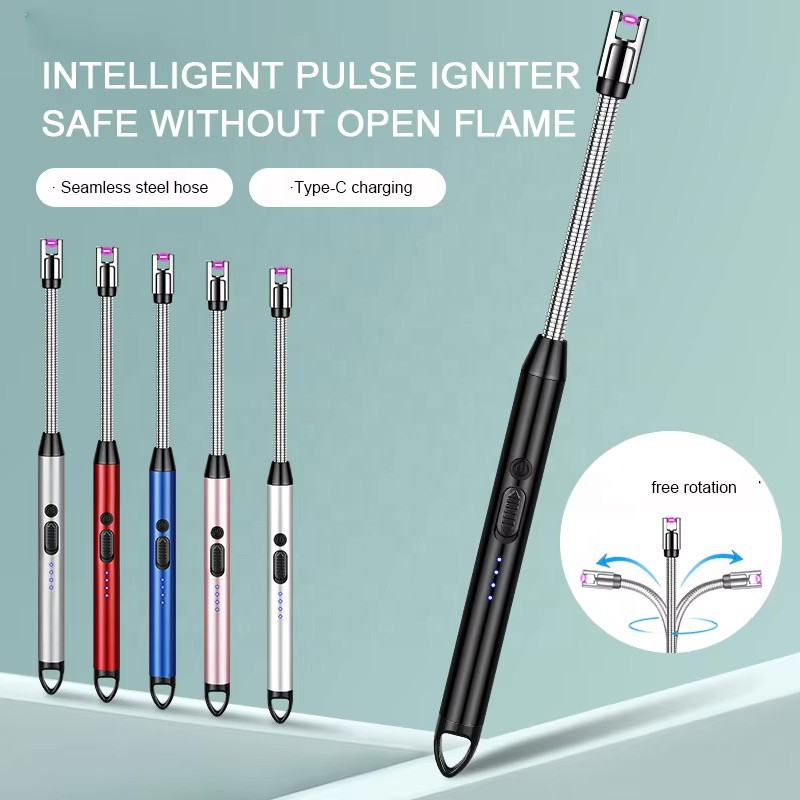 360° Outdoor Kitchen Lighter USB Rechargeable Portable Electronic Lighter Safety Lock Eco-friendly For Candles Gas Stoves 265mm - Image 2