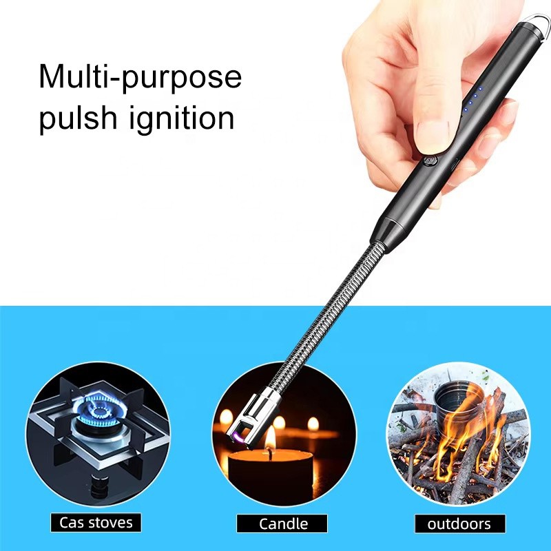 360° Outdoor Kitchen Lighter USB Rechargeable Portable Electronic Lighter Safety Lock Eco-friendly For Candles Gas Stoves 265mm - Image 4