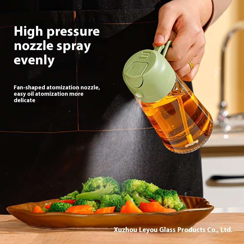 Multifunctional Non-Stick Glass Oil Bottle Pourable Kitchen Supplies - Image 3