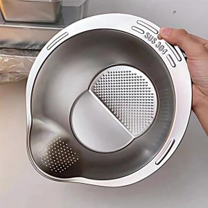 Rice Washing Machine Strainer Bowl - 304 Stainless Steel Rice Sharpener Bowl