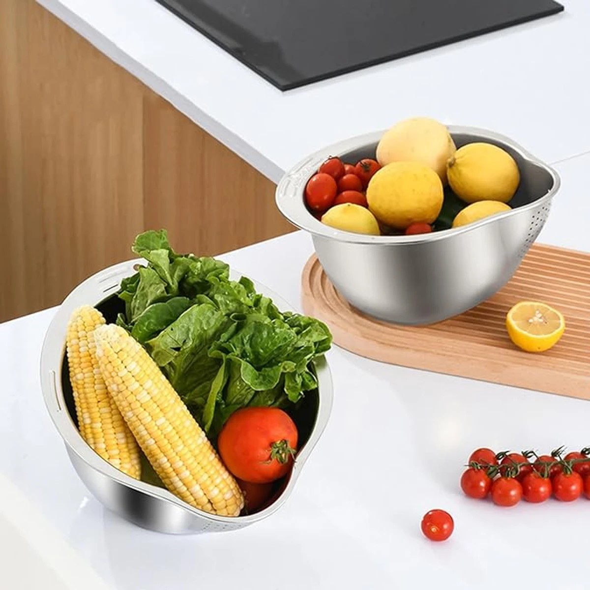Rice Washing Machine Strainer Bowl - 304 Stainless Steel Rice Sharpener Bowl - Image 2