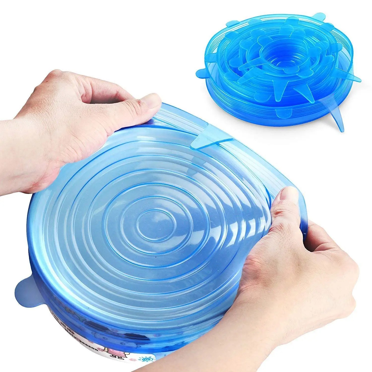 6 Pcs/Set Food Silicone Cover Universal Silicone Lids For Cookware Bowl Pot Lid Reusable Stretch Lids Wrap Kitchen Accessories - Kitchen Rack - Kitchen Rack - Oven Cover - kitchen rack - Image 2