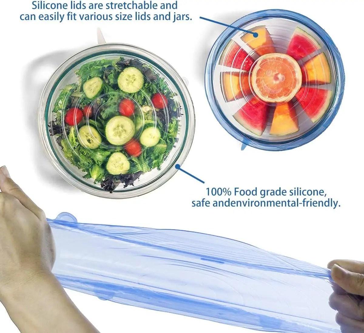 6 Pcs/Set Food Silicone Cover Universal Silicone Lids For Cookware Bowl Pot Lid Reusable Stretch Lids Wrap Kitchen Accessories - Kitchen Rack - Kitchen Rack - Oven Cover - kitchen rack - Image 5