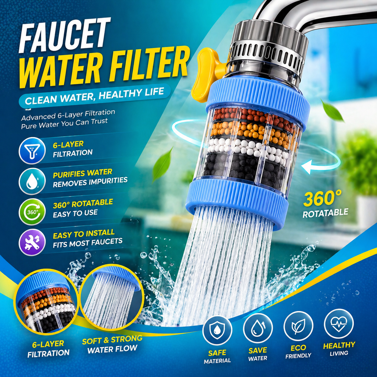 Faucet Water Purifier Nozzle filter - Image 2
