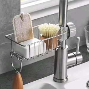 Stainless Steel Faucet Rack – Kitchen Sink Organizer Holder
