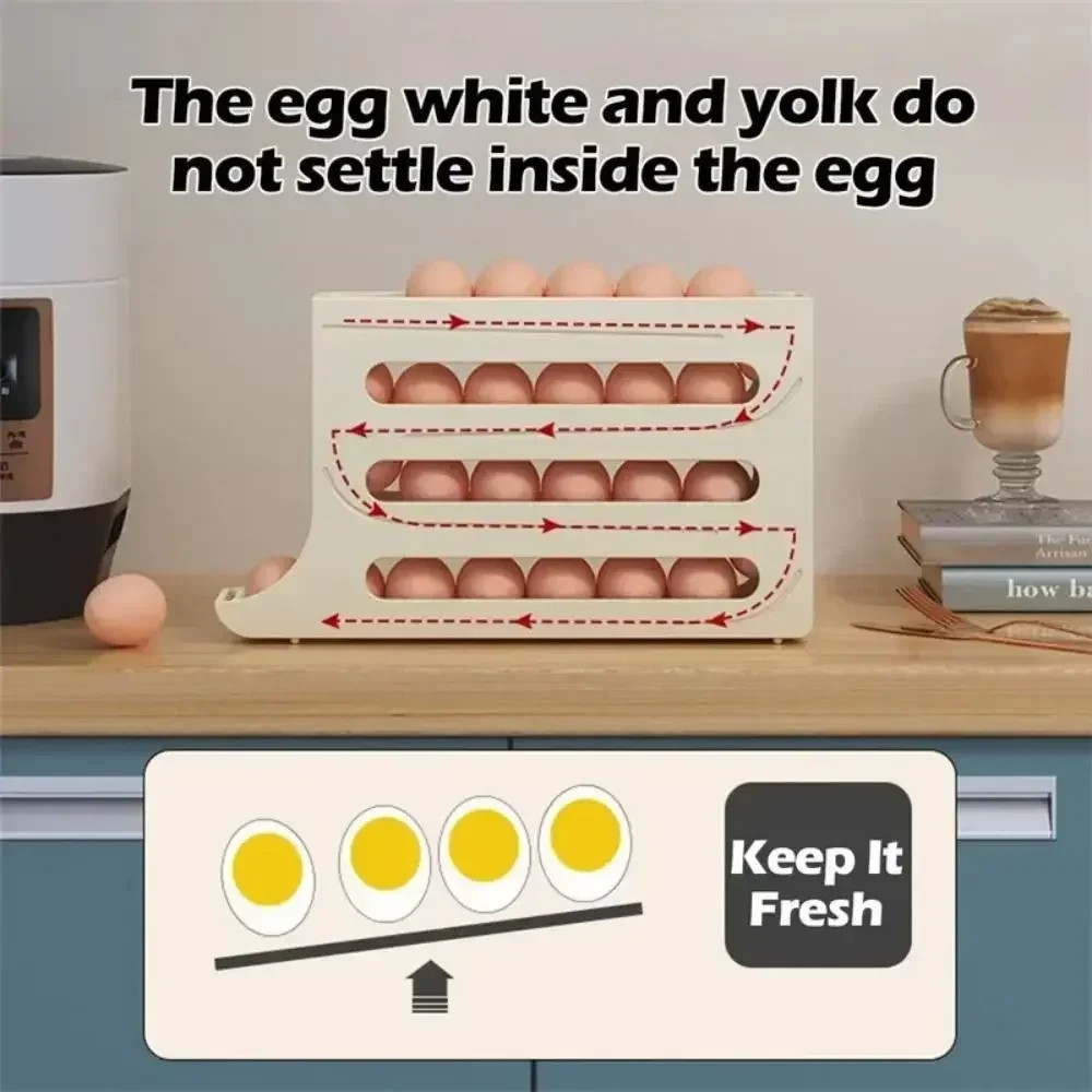 4 Layers Automatic Rolling Egg Holder Rack - Image 2
