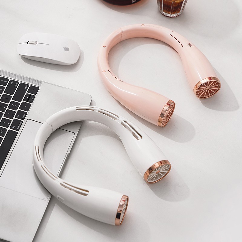 đĨ āϏā§āĻāĻžāĻāϞāĻŋāĻļ USB āϰāĻŋāĻāĻžāϰā§āĻā§āĻŦāϞ āύā§āĻ āĻĢā§āϝāĻžāύ | Stylish Rechargeable Neck Fan (Hands-Free Cooling, Dual Airflow) - Image 2
