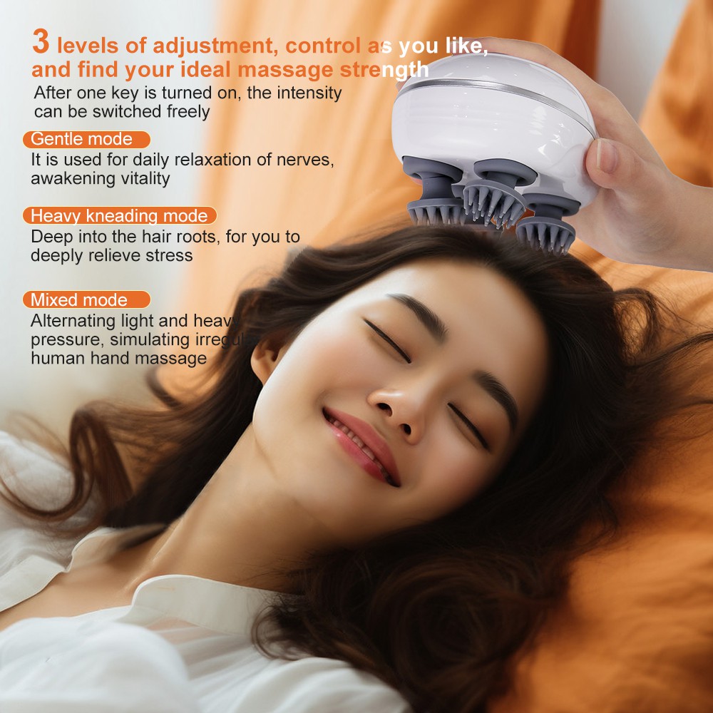 Electric Smart Head Scalp Massager Health Care Relax Neck Body Massage Kneading Vibrating Device - Image 4