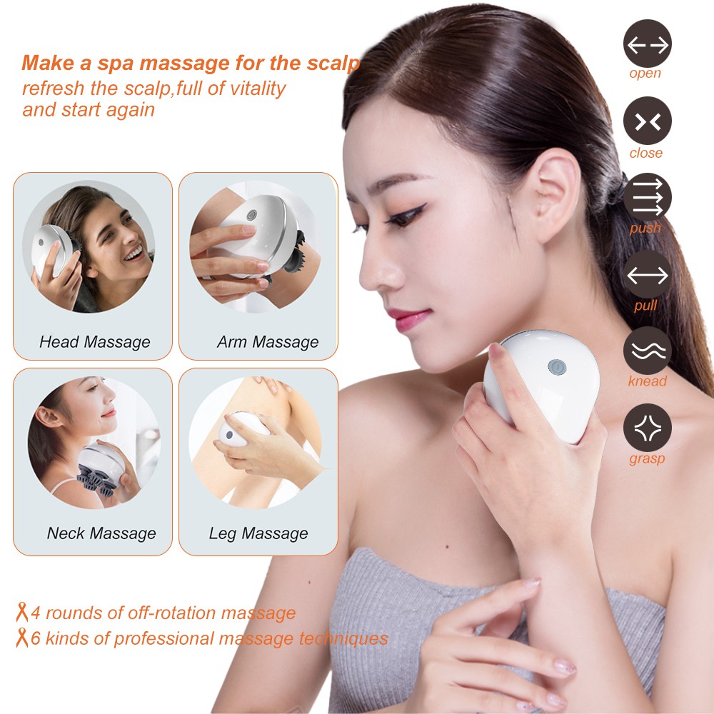 Electric Smart Head Scalp Massager Health Care Relax Neck Body Massage Kneading Vibrating Device - Image 6