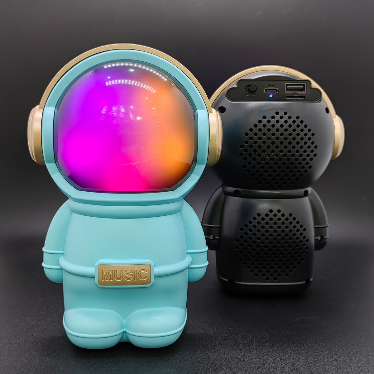 X808 Wireless Blue-tooth Cute Astronaut Mini Speaker Active TWS Stereo Bass LED Light BT Music Box Toy Gift Speaker for Children - Image 3