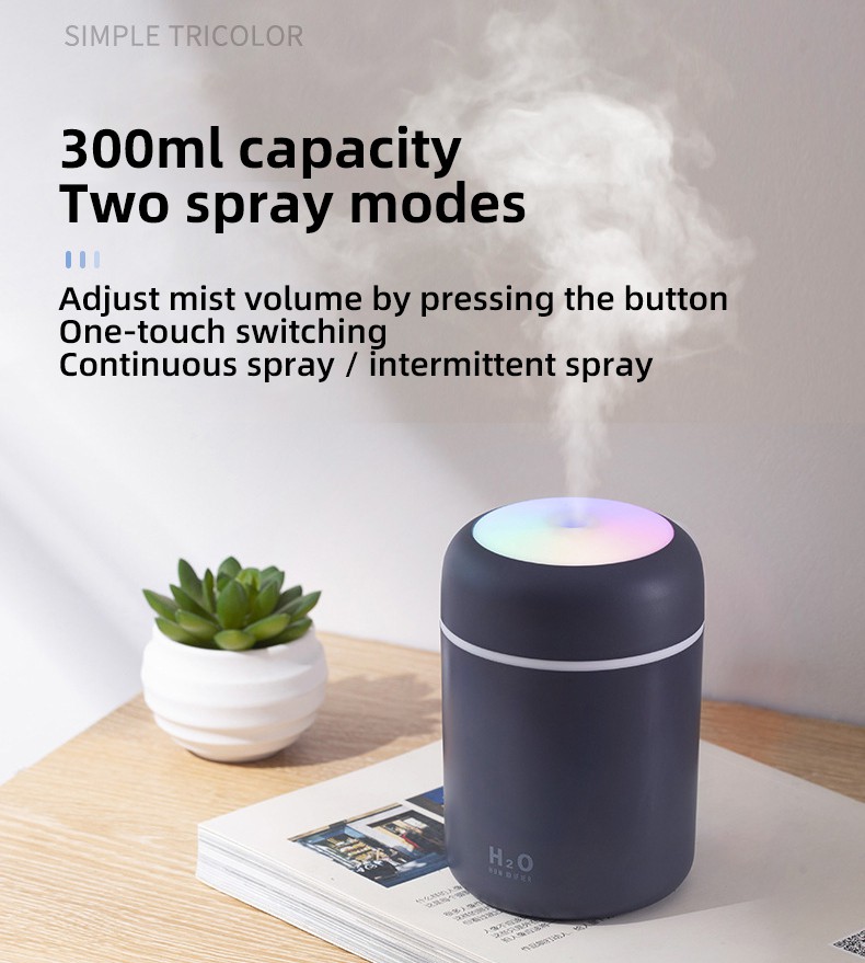 300ml Mini Cool Mist Air Humidifier for Home Baby Nursery Plants Auto Shut-off and BPA-Free Humidificador De Aire - Image 2
