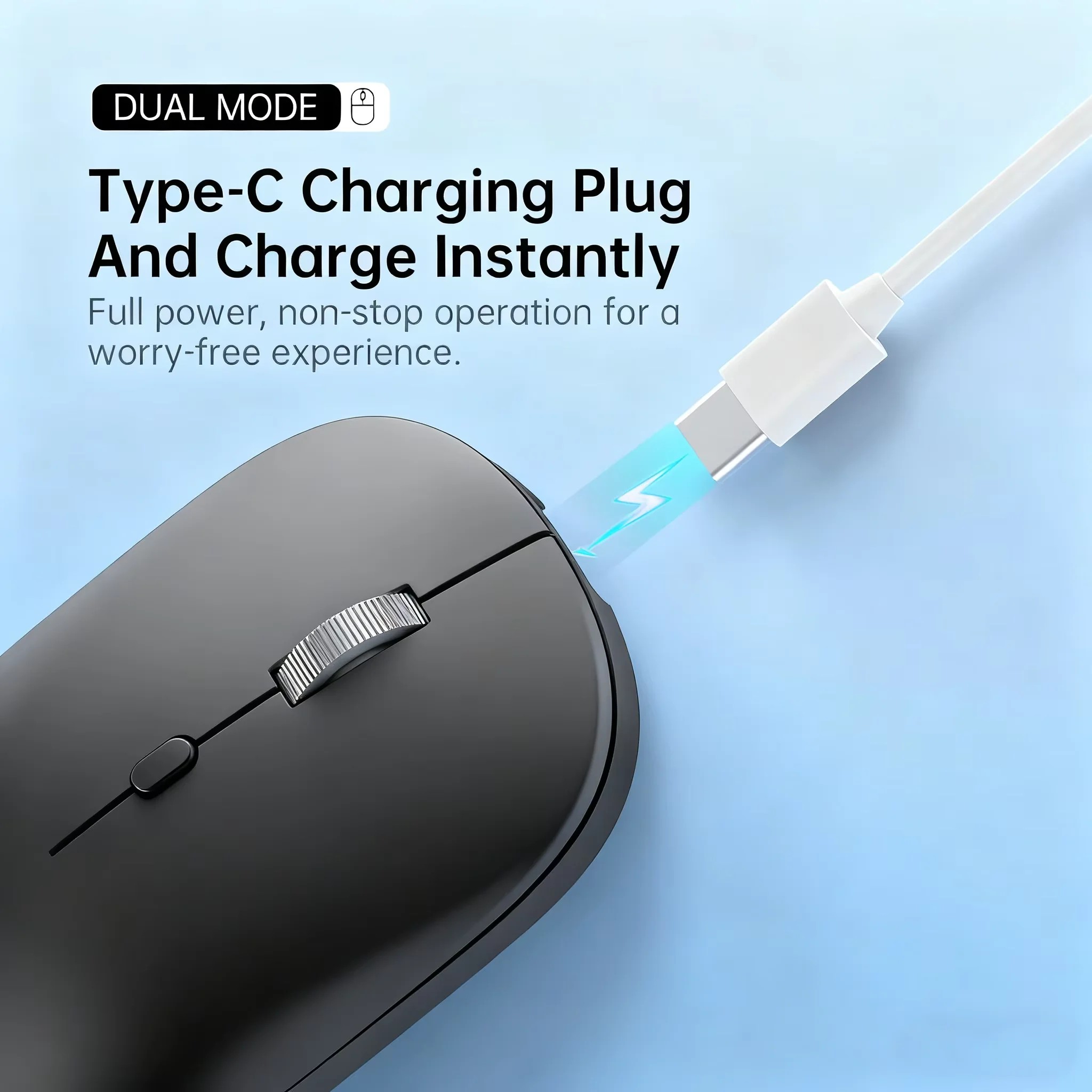 Dual-Mode Wireless Mouse | 2.4G + Bluetooth | Type-C Rechargeable - Image 4