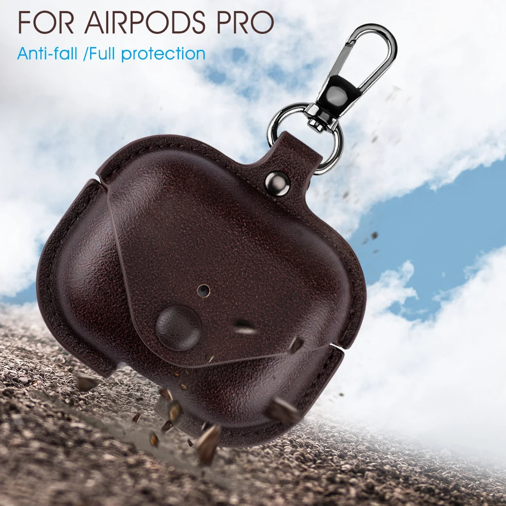 Luxury PU Leather Bluetooth Earphone Case Protective Cover for Airpods 1 2 3 Cases Charging Box with Hooks - Image 2