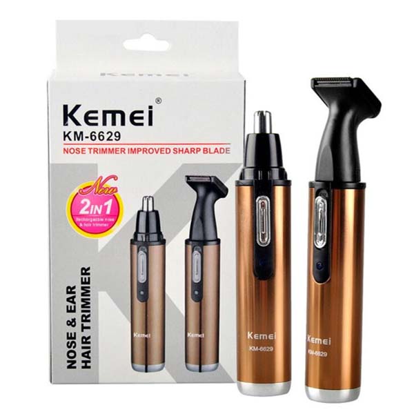 KEMEI KM-6629 2 in 1 Rechargeable Nose Beard Hair Trimmer - Image 2