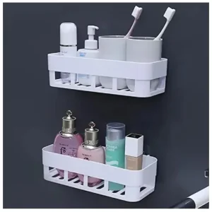 (২ পিস) Bathroom Shelves Kitchen Organizer Plastic Shelf Rack