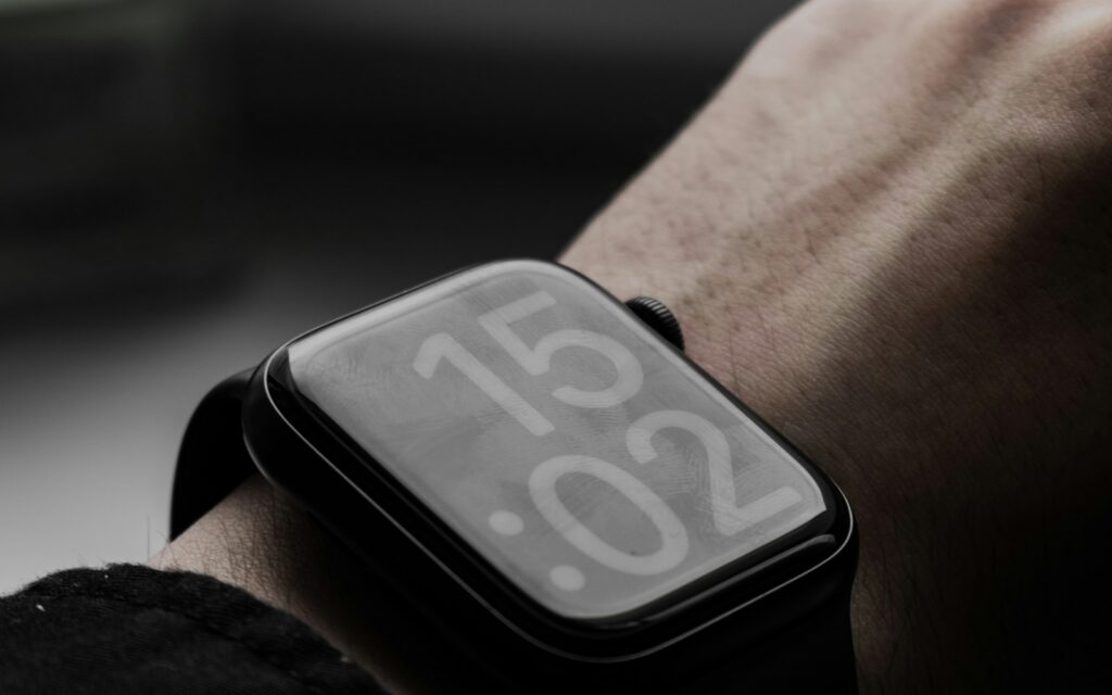 Smart watch worn on a person’s wrist